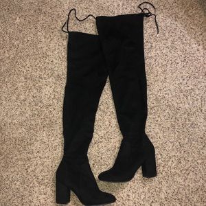 Black Thigh-High Boots